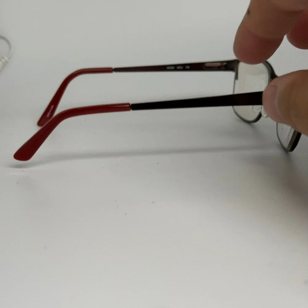 Adensco AD205 Burgundy Cat Eye Eyeglass Frames 53-16-135 Metallic Red Glasses